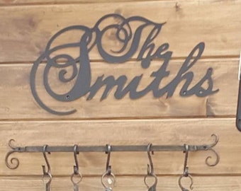 Farmhouse decor, Metal sign for home, last name