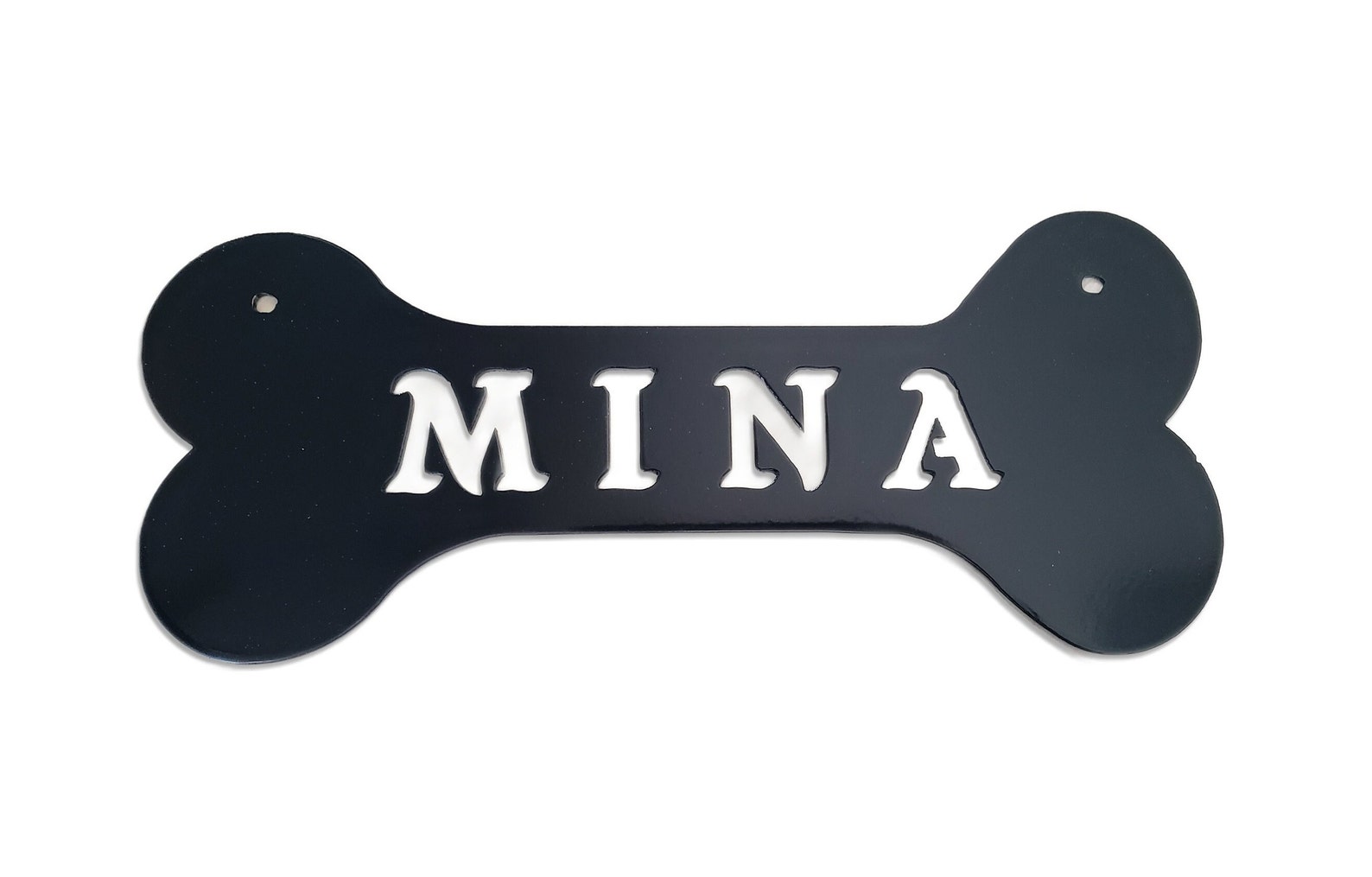 New Puppy Gift Name Plate Dog Bone Sign With Name Etsy