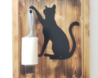 Cat Themed Gifts, Lint remover/ lint roller hanger, Cat shaped carkey holder,  leash hook,decorative wall hook for lint remover,Because cats