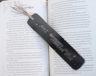 Bookish 6th Anniversary gift, personalized Metal book mark, Iron bookmark, 6 year anniversary, sixth anniversary, book lovers gift