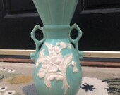 Vintage Art Deco Weller Pottery Cameo Roses Decorative Vase, Vintage Art Deco Decor, Vintage Pottery