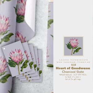 Carta da regalo con motivo botanico Protea – Carta da regalo dipinta a mano (70 x 100 cm) (Download digitale)