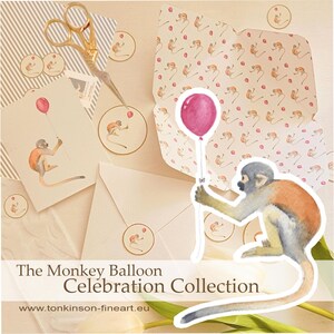 Festa con palloncini a forma di scimmia - Set completo per festeggiare (bianco)