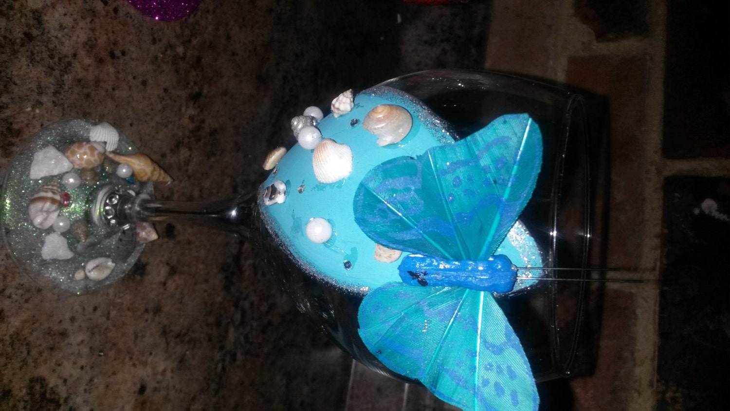 Beach Themed Hand Painted Wine Glass Hand Painted Glassware Etsy