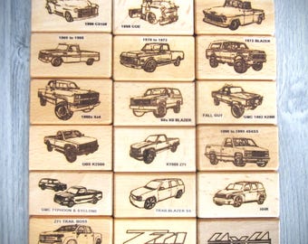 Mens Leather Wallet w/ Your Choice of a 1950-2024 Chevy/ GMC Truck Image (C3100, Blazer, Z71, HHR, 454SS, Trailblazer, OBS, C/K, 4x4, Z71)