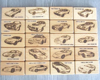 Men's Leather Wallet with Your Choice of a 1967-2002 Pontiac Firebird Image (Trans Am, Formula, WS-6, SD455, GTA, Bandit, Firehawk) *Gift*