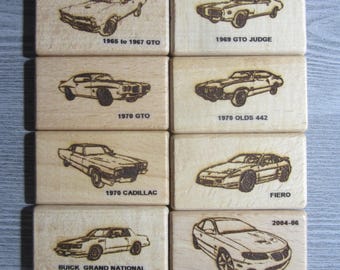 Men's Leather Wallet with Your Choice of a 1965-1988 Pontiac Image (GTO Judge, Fiero, Buick Grand National, Oldsmobile 442, Cadillac) *Gift*