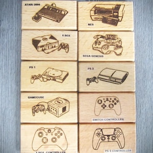 Mens Leather Wallet w/ Your Choice of Video Game Console Image (Atari, Nintindo, NES, Switch, Gamecube, Sega Genesis, X-Box, Sony PS1, PS3)