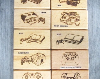 Mens Leather Wallet w/ Your Choice of Video Game Console Image (Atari, Nintindo, NES, Switch, Gamecube, Sega Genesis, X-Box, Sony PS1, PS3)