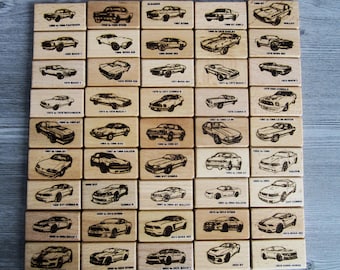 Men's Leather Wallet with Your choice of 45 1965 to 2024 Ford Mustang Images (Boss, Shelby, Saleen, SVT, Cobra, Mach 1, GT, Fox, Lx 5.0, II)