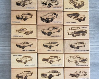 Men's Leather Wallet w/ Your Choice of 15 1955-1996 Chevy Classic Car Images