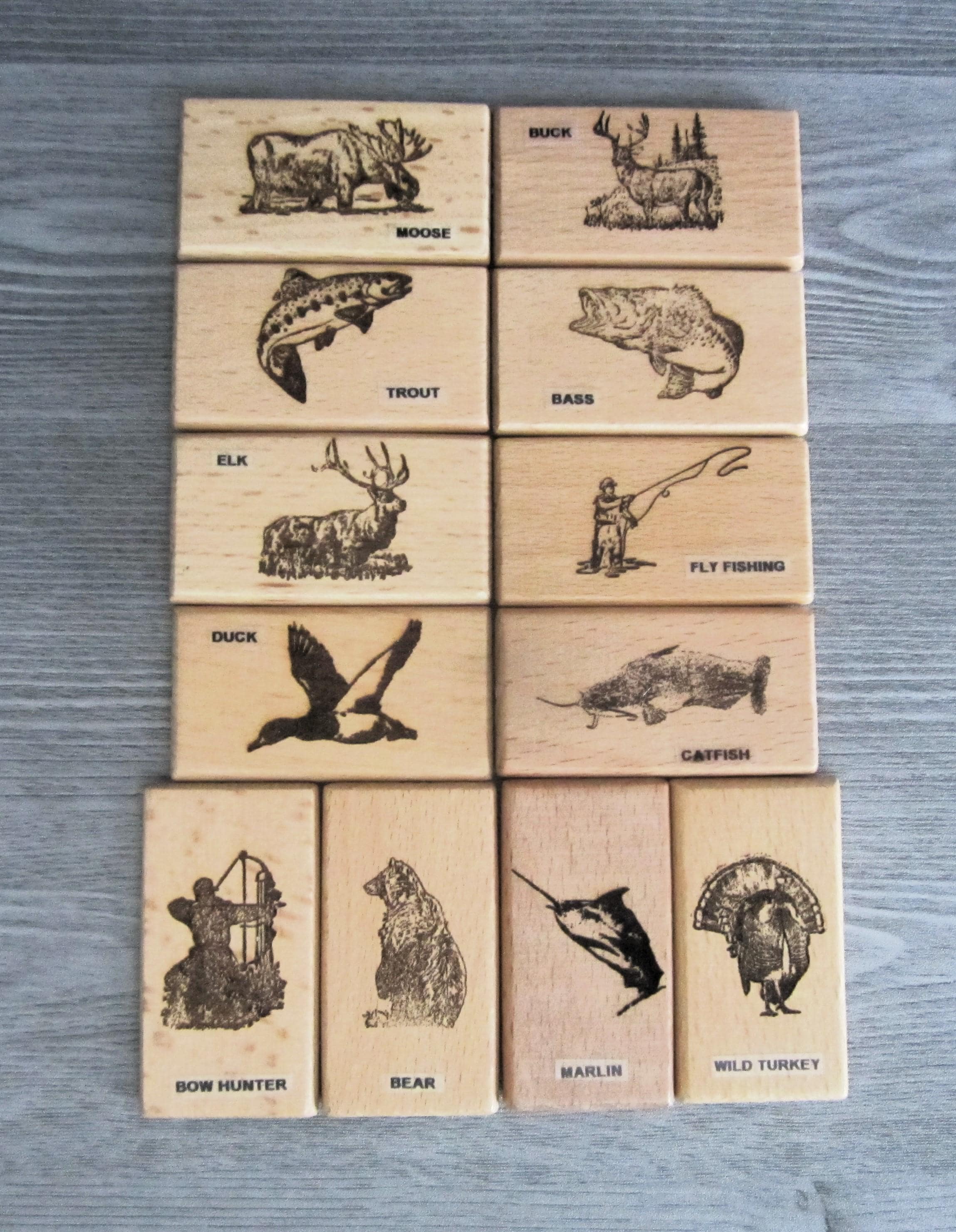 Men's Leather Wallet w/ Your choice of 12 Hunting & Fishing Images