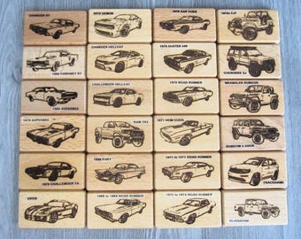 Men's Leather Wallet w/ Your Choice of 24 1957-2024 Plymouth & Similar Brand Images
