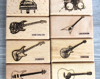 Men's Leather Wallet with Your Choice of Electric, Acoustic, Bass, Guitar, Drum Set or Piano Musical Instruments Image *Gift*