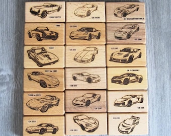 Men's Leather Wallet with Your Choice of 18 1955-2024 Corvette Image C1, C2, C3, C4, C5, C6, C7, C8