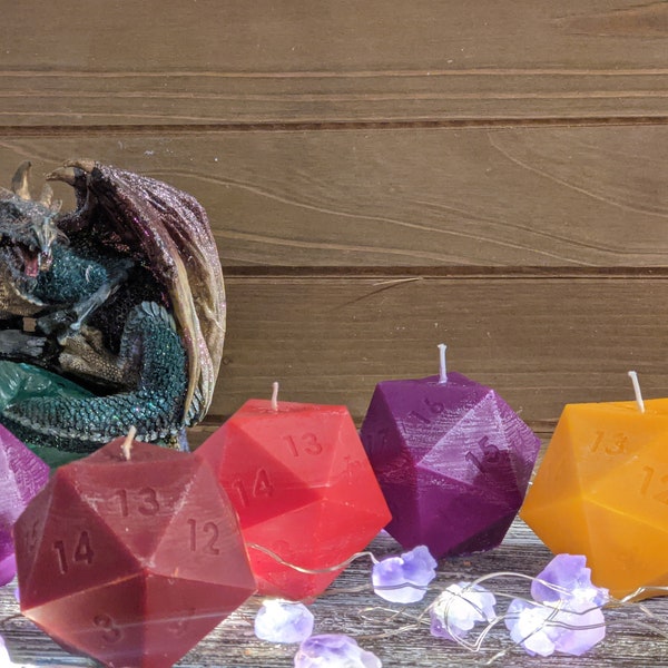 D20 Candles Variety of Colors and Scents | RPG | Geek Gift | DnD