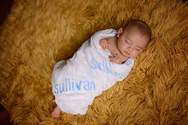 etsy personalized swaddle blanket