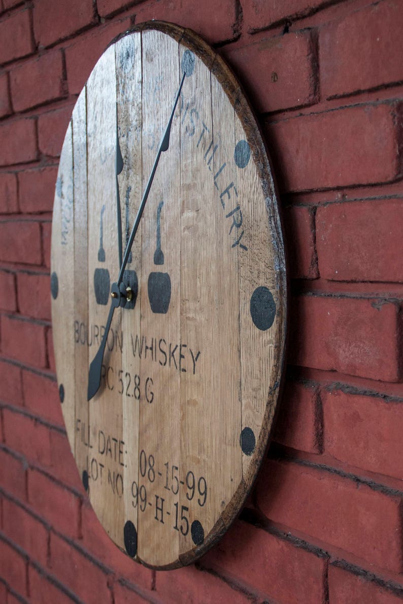 Woodford Reserve Bourbon Barrel Head Clock Etsy