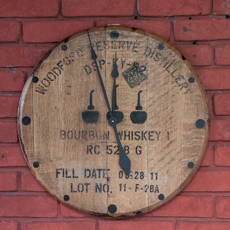 Woodford Reserve Bourbon Barrel Head Clock Etsy