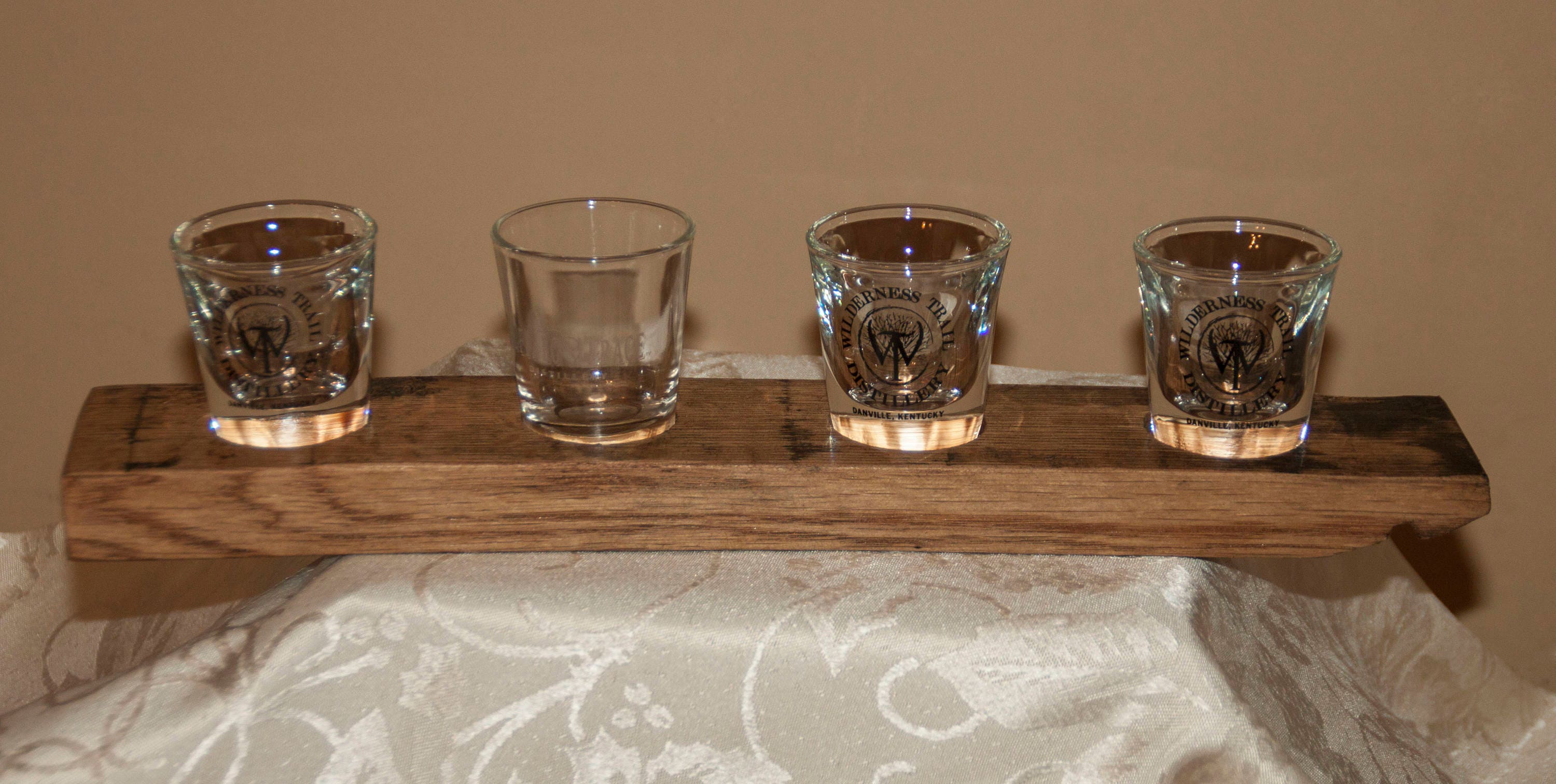 Bourbon Barrel Stave Shot Glass Holder 4 hole Etsy