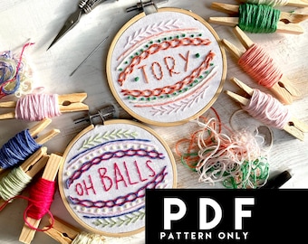 Christmas Ornament Embroidery Pattern. Workshop Pattern. Winter Beginner Embroidery PDF. Christmas Pattern. Holiday Embroidery Pattern.
