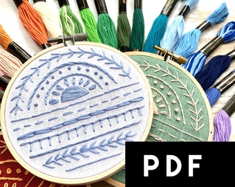 Sampler Embroidery Pattern PDF. Hand Embroidery Sampler Pattern. Instant Digital Download. Colourful Sampler Pattern DIY Kit