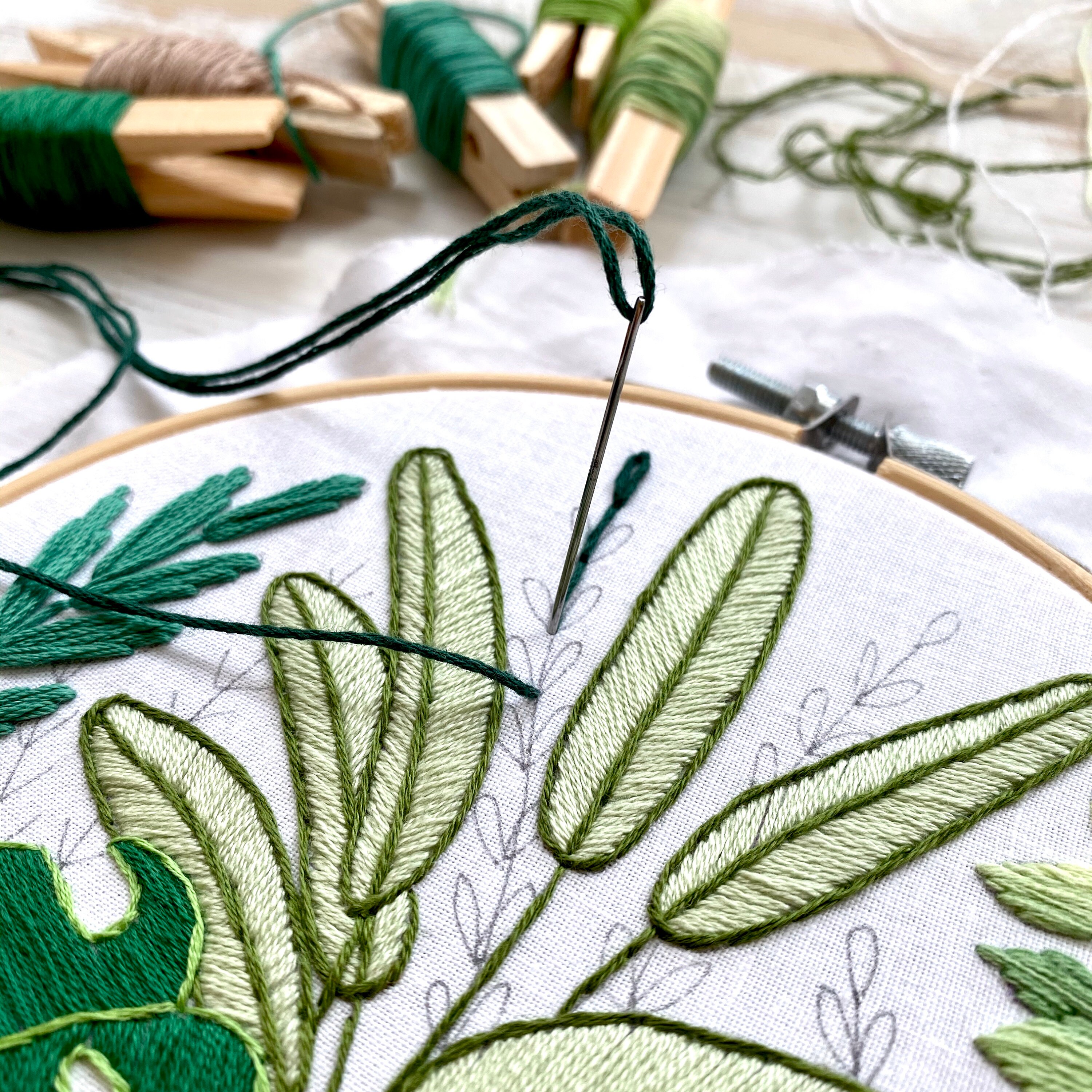Leaves and Plants Embroidery Kit. Plants Beginner Embroidery Etsy