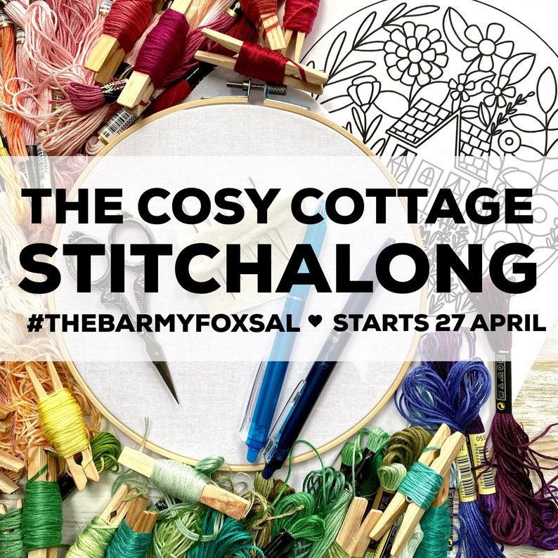 The Cosy Cottage Instagram STITCHALONG Floral Embroidery image 0