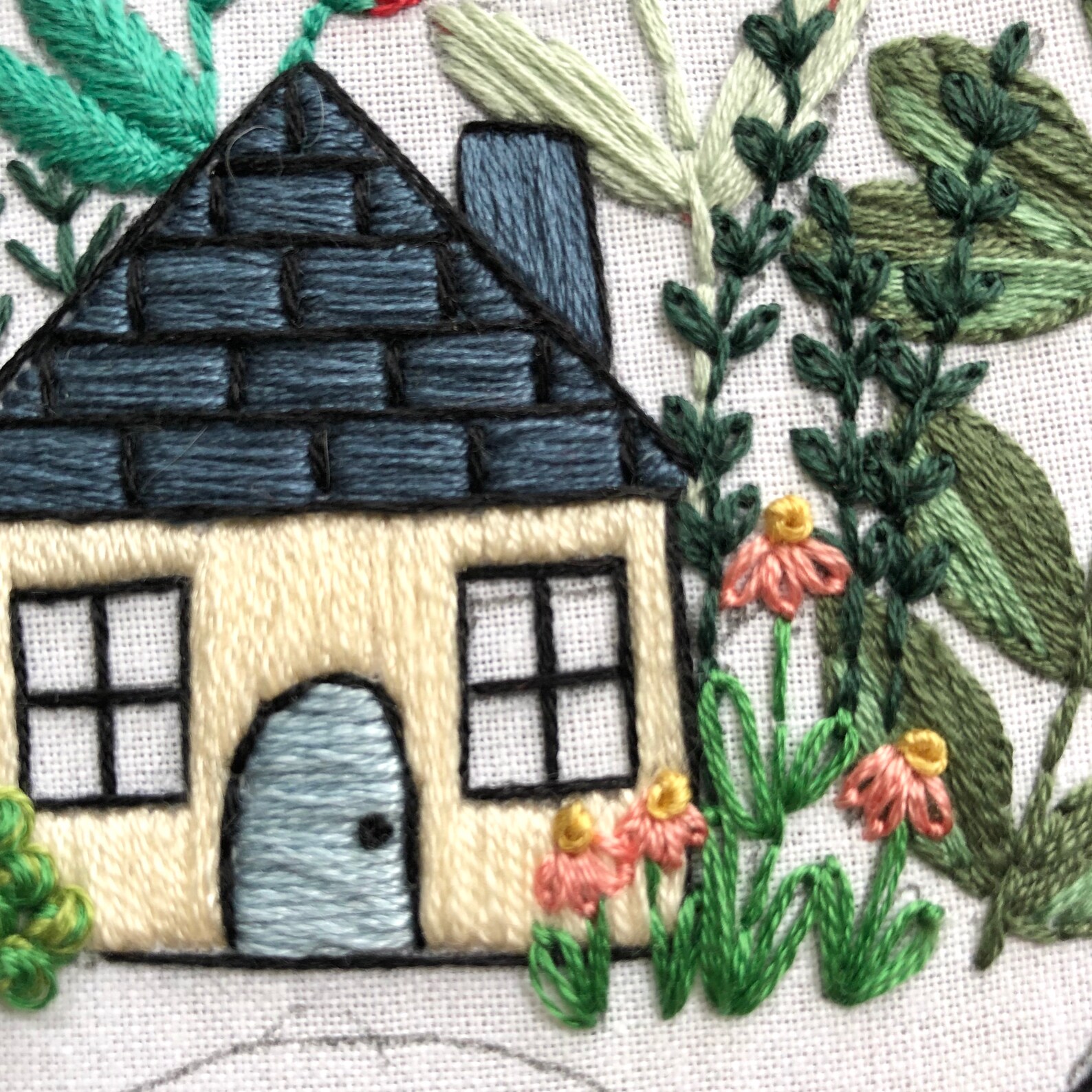 May Print Pattern May Embroidery Pattern of the Month Club. Floral House and | Etsy