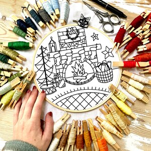 Inside the Cosy Cabin Instagram STITCHALONG Embroidery Pattern. Cosy Winter Digital Download Pdf Pattern. Stitchalong Embroidery Pattern image 2