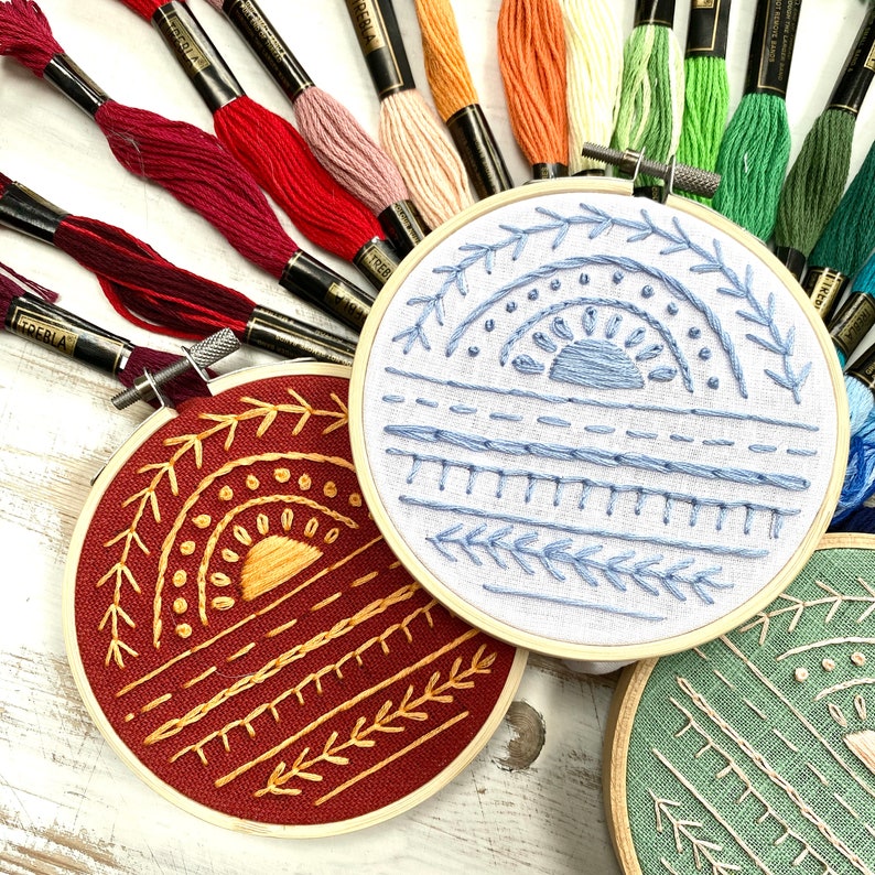 Sampler Embroidery Pattern PDF. Hand Embroidery Sampler Pattern. Instant Digital Download. Colourful Sampler Pattern DIY Kit image 2