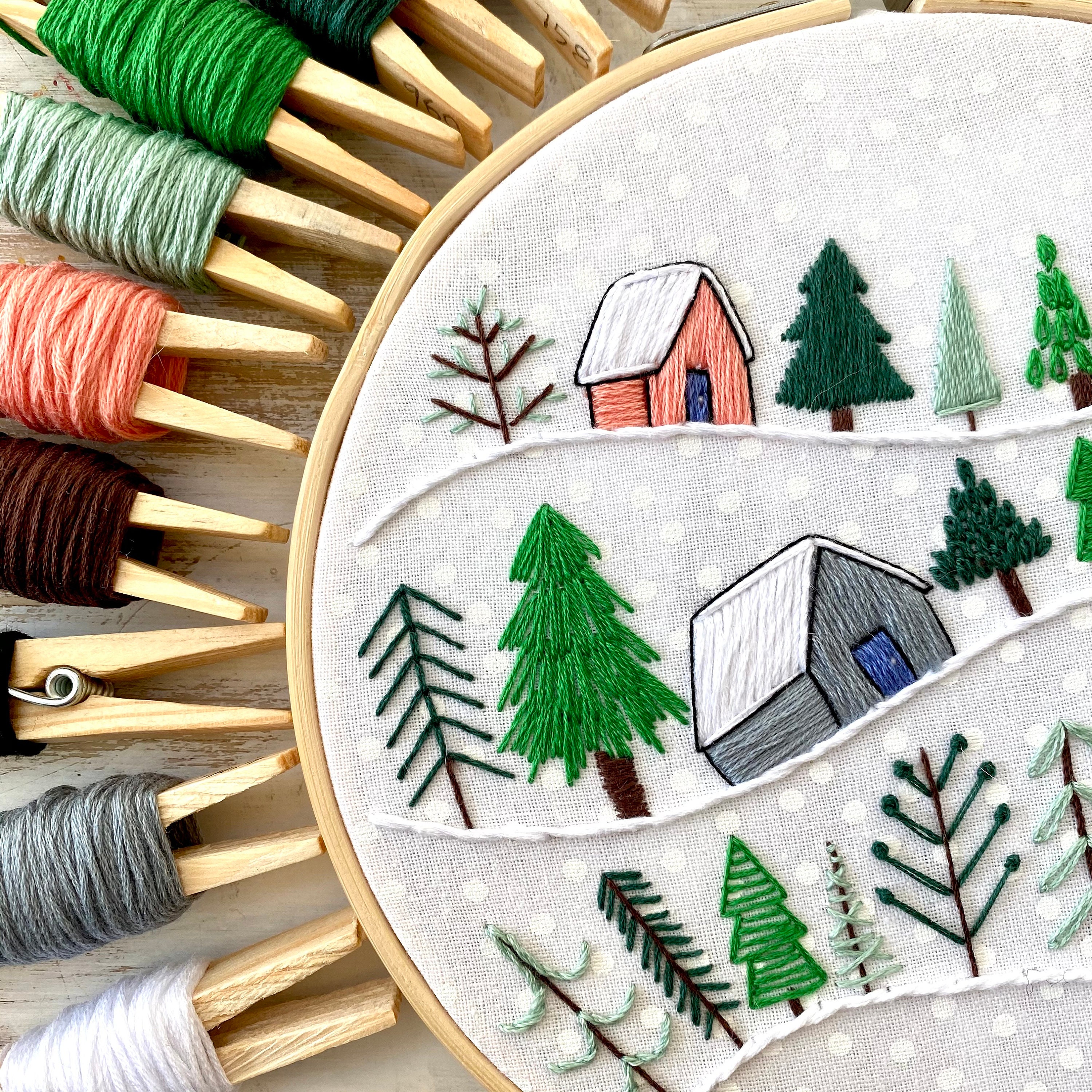 Winter Wonderland Pattern Only Beginner Embroidery PDF. Hand | Etsy