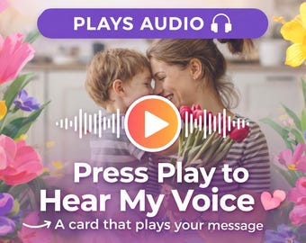 Personalized Audio Mother's Day Card, Custom Photo Voice Message Gift (Digital Download)