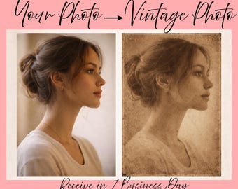 Turn Your Photo Vintage | Custom Antique Photo Download PNG or SVG