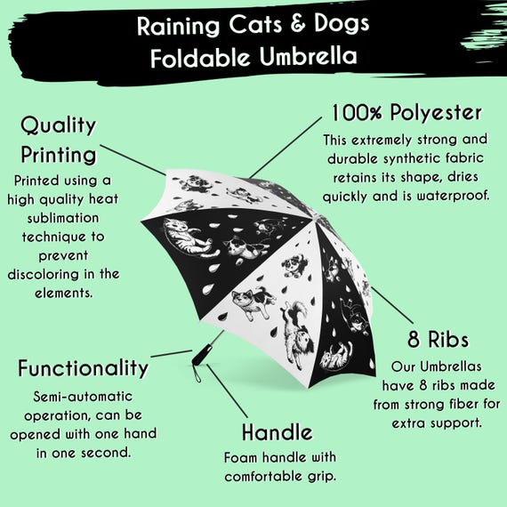 Black Cat Umbrella - Semi-Automatic Black Cat Umbrella - Semi-Automatic