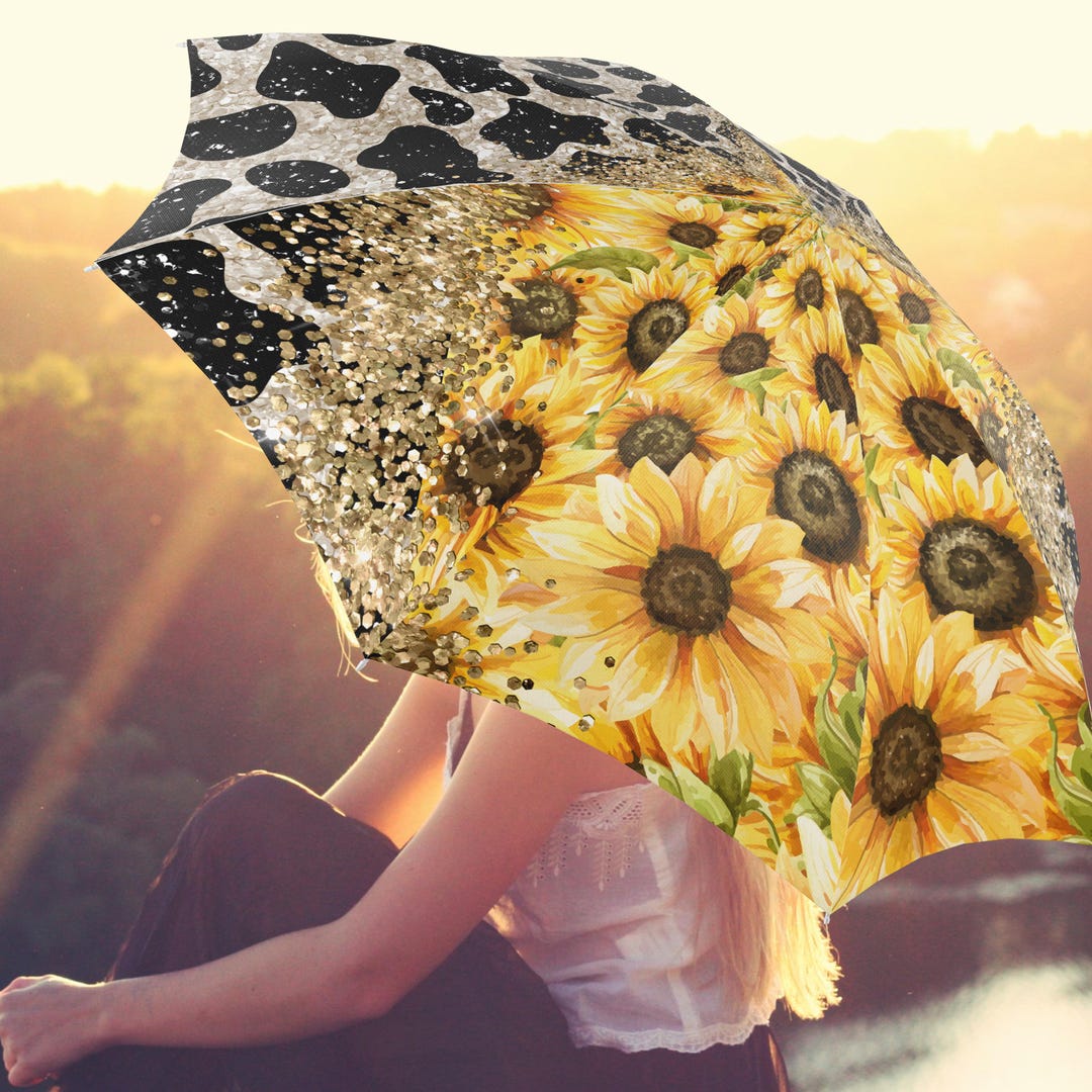 Western Cowboy Print Pattern Automatic Foldable Umbrella