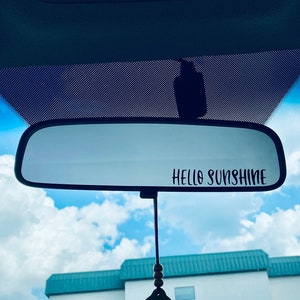 Hello Sunshine Car Mirror Decal, Hello Sunshine Decal, Car Mirror Accessories