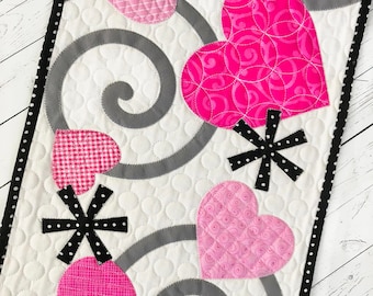 Valentine's Table Runner Quilt Pattern PDF Download