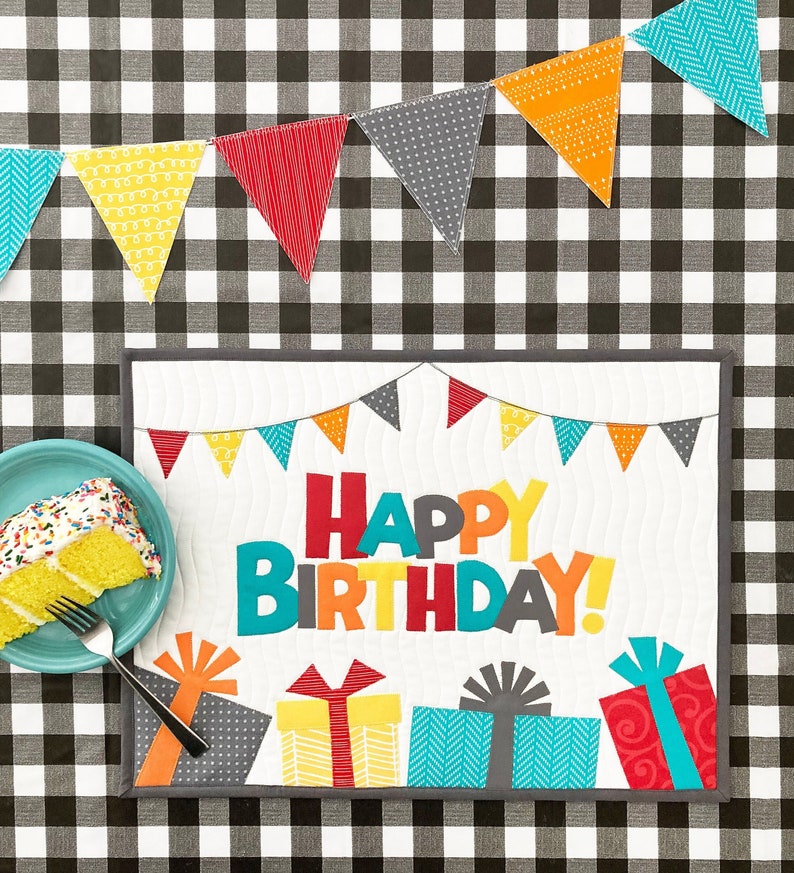 Birthday Placemat or Pillow PDF Pattern image 1