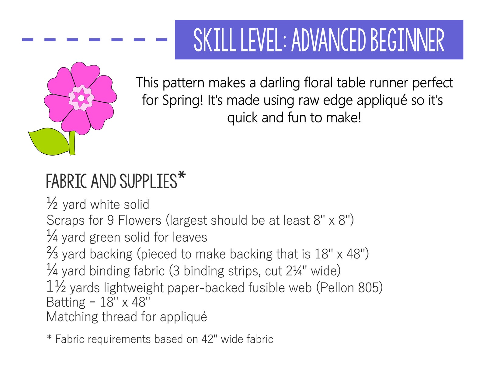 Flower Garden Table Runner Pattern PDF - Etsy