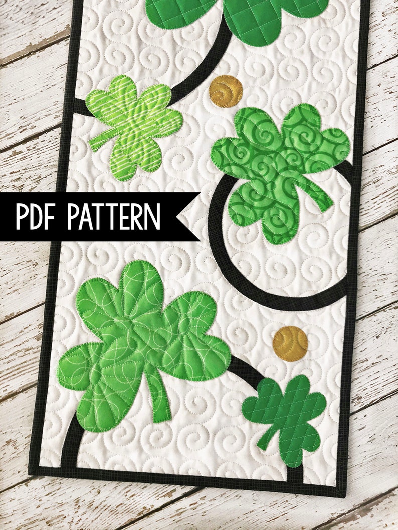 St. Patrick's Table Runner DIGITAL Quilt Pattern image 1