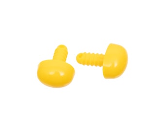 10pcs - oval safety noses for amigurumi, yellow, 3 sizes to choose