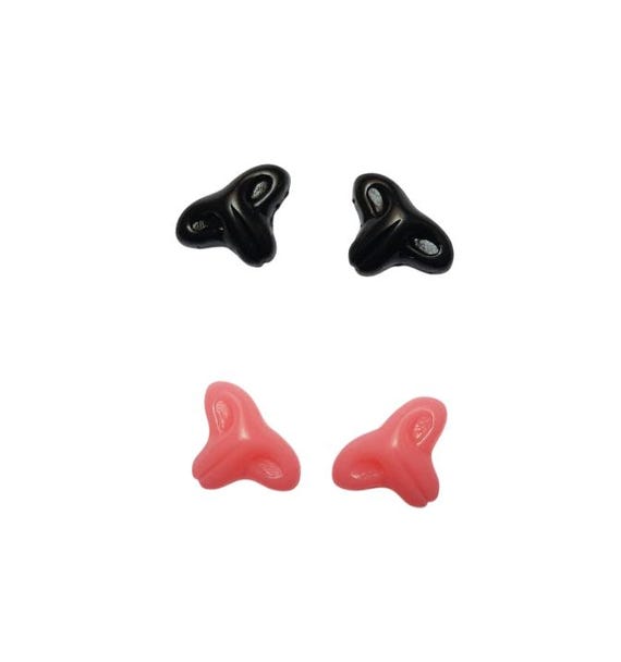 10 Pieces Pink or Black Safety Noses (13mm), Cat Nose - for Toys