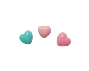 10 pieces heart safety noses about 9mm - for toys, amigurumi, crochet, knitting, sewing - 3 colors to choose