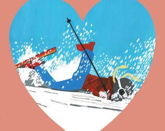 DIGITAL DOWNLOAD, Ski Valentine, Ski Love, Printable Valentine
