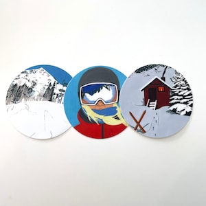 Ski-Aufkleber, Berg-Aufkleber, Laptop-Aufkleber, Aufkleber-Set, Skifahren, Ski, Hütte, Skilift, Ski-Aufkleber, Berg-Aufkleber