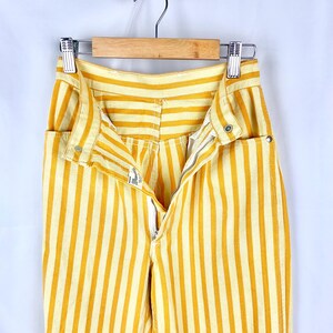 Vintage 1970s Wrangler yellow white striped jeans size 24 XS Bild 4