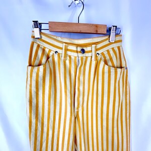Vintage 1970s Wrangler yellow white striped jeans size 24 XS Bild 2