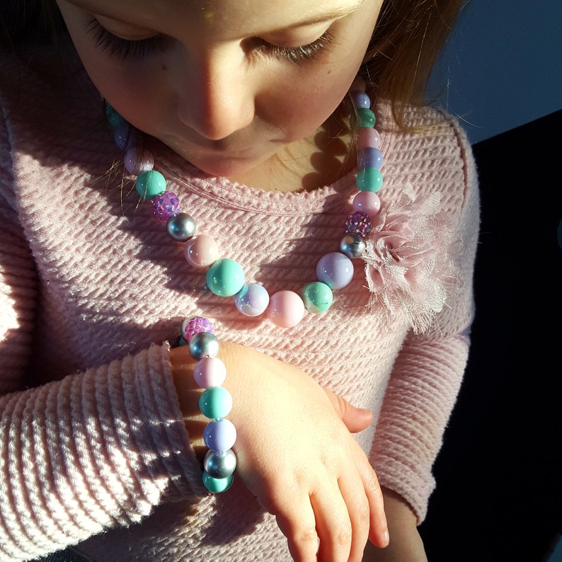Girls Pastel Dressup Jewellery Set Childrens Bubblegum Etsy
