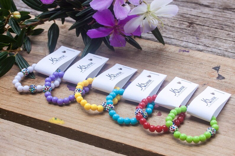 Toddler Jewellery/kids Friendship Braceletscolourful Beaded Stretch